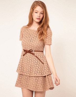 Image 1 of Jovonnista Broiderie Anglaise Dress With Belt