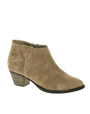 Image 1 of ASOS AUGUST Suede Ankle Boots with Mid Heel