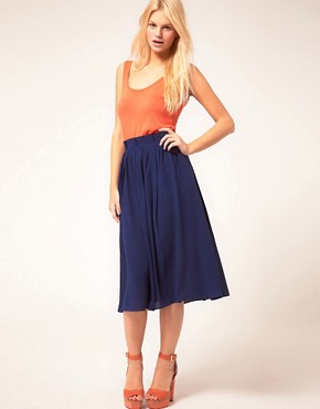 Image 1 of ASOS Simple Full Skirt With Paperbag Waist