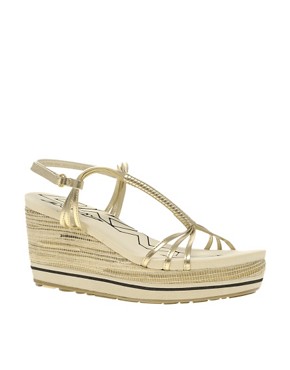 Image 1 of DKNY Active Layden Metallic Strapped Wedges