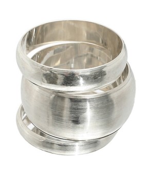 Image 1 of ASOS Silver Wide Set Of Bangles