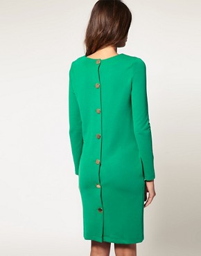 Image 2 of ASOS Button Back Dress with Long Sleeves