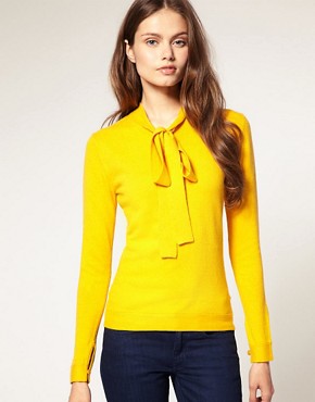Image 1 of ASOS Jumper With Pussy Bow