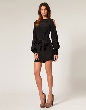 Image 4 of ASOS Slit Sleeve Dress with Cut Out Back
