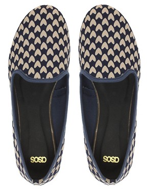 Image 3 of ASOS LEON Slipper Shoes with Heart Print