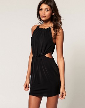 Image 1 of ASOS Cut Out Dress with Chain Neck