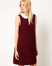 Boutique by Jaeger Contrast Collar Shift Dress