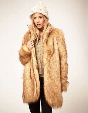 Image 1 of ASOS Long Faux Fur Coat