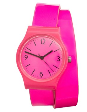 Image 1 of ASOS Neon Pink Double Strap Watch