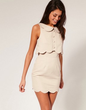 Image 1 of ASOS Shift Dress with Scallop Detail