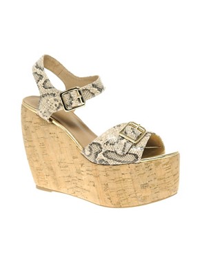 Image 1 of ASOS HOP SCOTCH High Leather Wedges with Buckle Detail