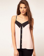ASOS Cami With Collar And Button Detail