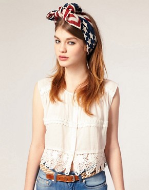 Image 1 of ASOS Stars And Stripes Print Scarf