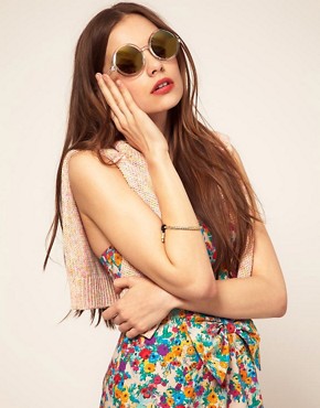 Image 3 of ASOS Round Sunglasses With Mirrored Lens