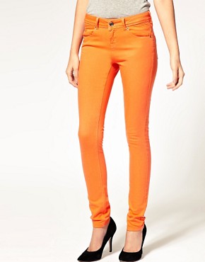 Image 1 of ASOS Orange Coloured Skinny Jeans