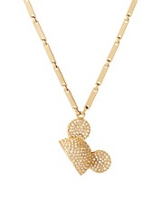 Disney Couture Mawi Presents Minnie Gold Plated Swarovski Crystal Pave Set Ears Pendant Necklace