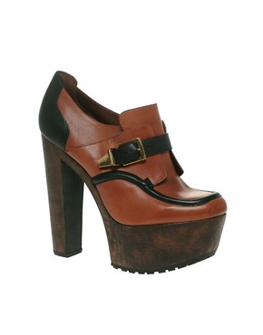 Image 1 of ASOS TRIDANT Leather and Wood Platform Shoe Boot