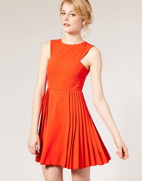 Image 1 of ASOS Tailored Dress With Pleated Skirt