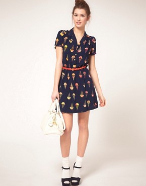 Image 4 of Sugarhill Boutique Shirt Dress in Ice Cream Print