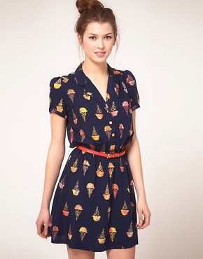 Image 1 of Sugarhill Boutique Shirt Dress in Ice Cream Print