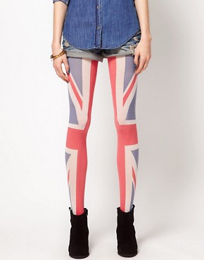 Image 1 of House of Holland For Pretty Polly Union Jack Tights