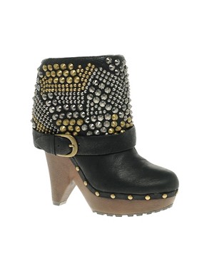 Image 1 of Sam Edelman Wickley Studded Clogg Ankle Boots With Wide Cuff