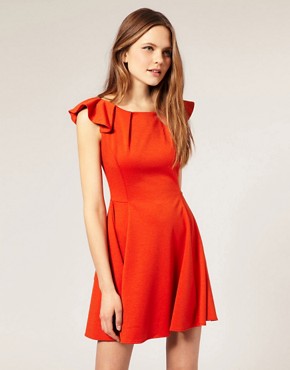 Image 1 of ASOS Shoulder Fold Flippy Dress