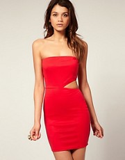 ASOS Bandeau Bodycon Dress with Cut Out Side