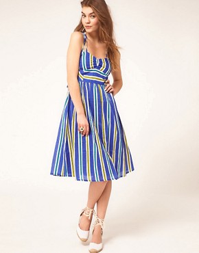 Image 1 of ASOS Midi Summer Dress With Rope Print