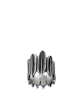 Image 1 of House Of Harlow 1960 Silver Feather Row Ring