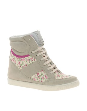 Image 1 of ASOS DENY Wedge High Top Sneakers With Suede Detail