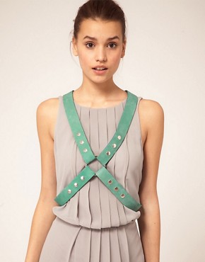 Image 1 of ASOS Leather Stud Detail Harness