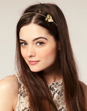 Image 1 of ASOS Skinny Alice Band with Domed Heart