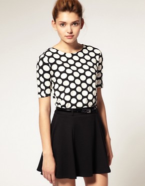 Image 1 of ASOS Spot Shell Top with Rounded Shoulders