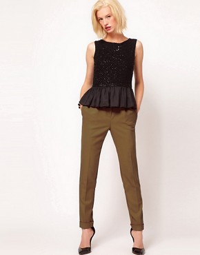 Image 1 of ASOS Super Soft Trousers With Pleat Front