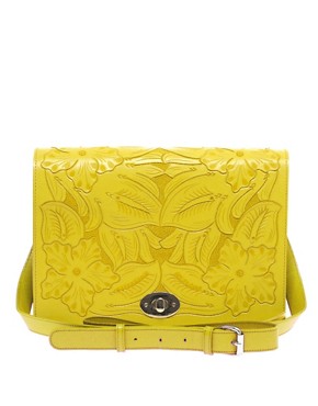 Image 1 of ASOS Leather Bright Tooled Satchel
