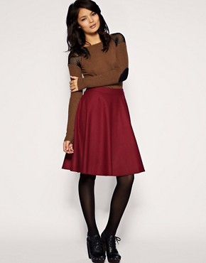 Image 1 of Warehouse Wool Mix Red Full Skirt