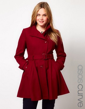Image 1 of ASOS CURVE Fit And Flare Coat