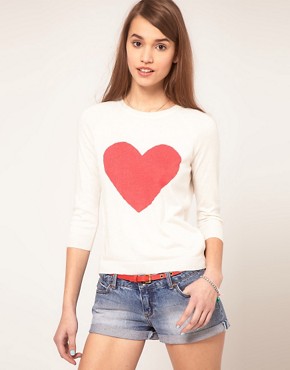 Image 1 of ASOS Angora Sweater With Heart