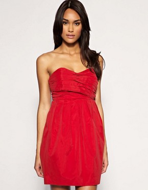 Image 1 of ASOS Pleated Bust Bandeau Dress