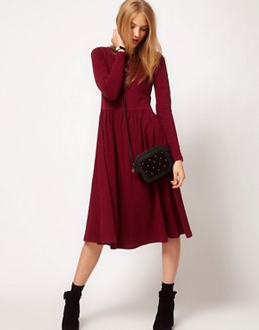 Image 4 of ASOS Midi Dress With Long Sleeve