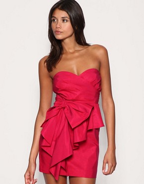 Image 1 of ASOS Bow Front Bandeau Dress
