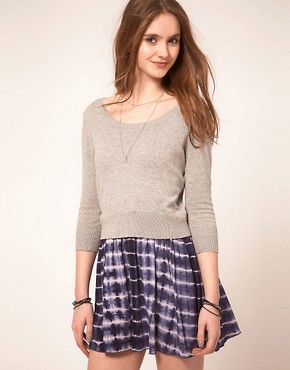 Image 1 of ASOS Jumper Dress With Tie Dye Skirt