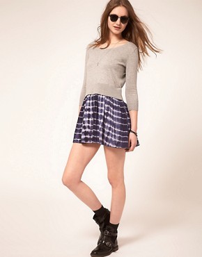 Image 4 of ASOS Jumper Dress With Tie Dye Skirt