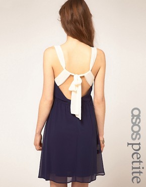 Image 1 of ASOS PETITE Mini Dress With Tie Back