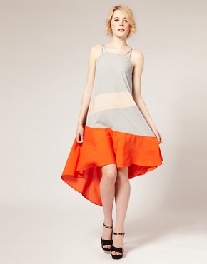 Image 4 of ASOS Midi Dress in Color Block