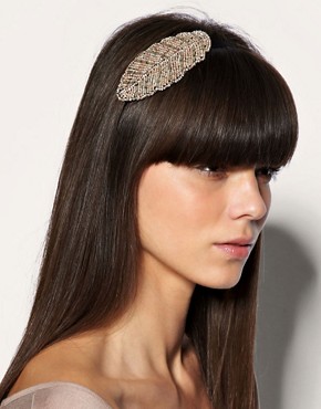 Image 1 of ASOS Copper Beaded Leaf Headband