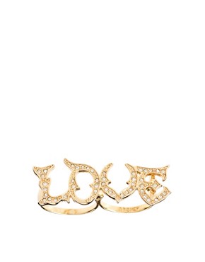 Image 1 of Disney Couture Snow White 14ct Gold Plated Double Finger Love Ring