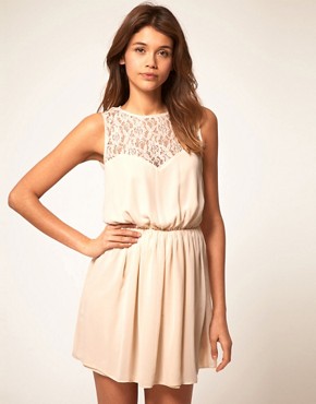 Image 2 of ASOS Skater Dress with Lace Cross Back