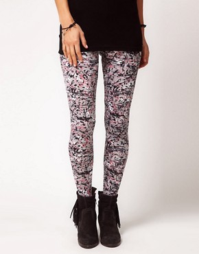 Image 4 of ASOS Legging in Paint and Scribble Print